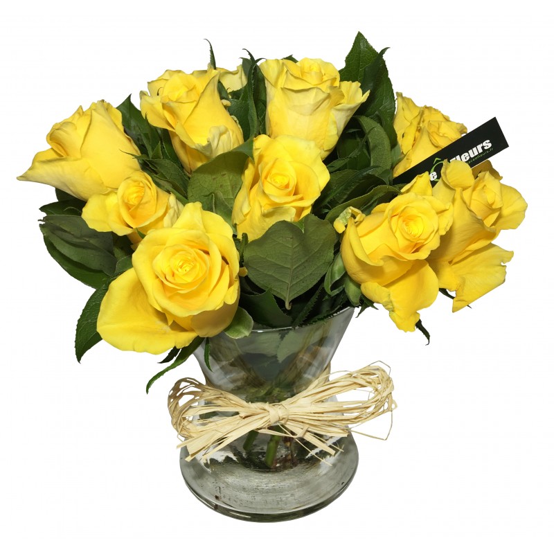 Vase de Rose en jaune