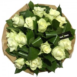 Bouquet Bulle de Roses Blanc - Place O Fleurs