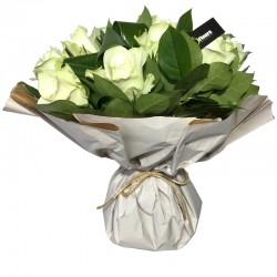 Bouquet Bulle de Roses Blanc - Place O Fleurs