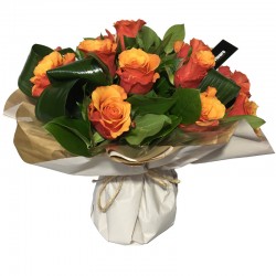 Bouquet Bulle de Roses Orange - Place O Fleurs